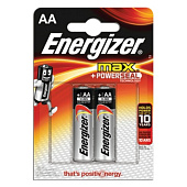 Батарейки ENERGIZER MAX, AA LR6, комплект 2 шт., АЛКАЛИНОВЫЕ, 1,5 В (работают до 10 раз дольше), LR6/E91 AA FSB2